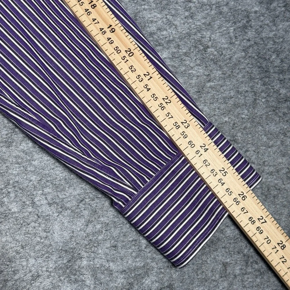 Polo Ralph Lauren Shirt Men 16.5  34/35 Curham Classic Fit Purple Stripe Dress